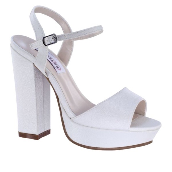 Benjamin Walk Whitta White Platform Heels 8M Wedding - Picture 1 of 6